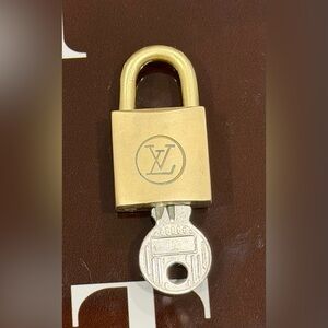 Authentic Louis Vuitton Gold Padlock with Key used #302